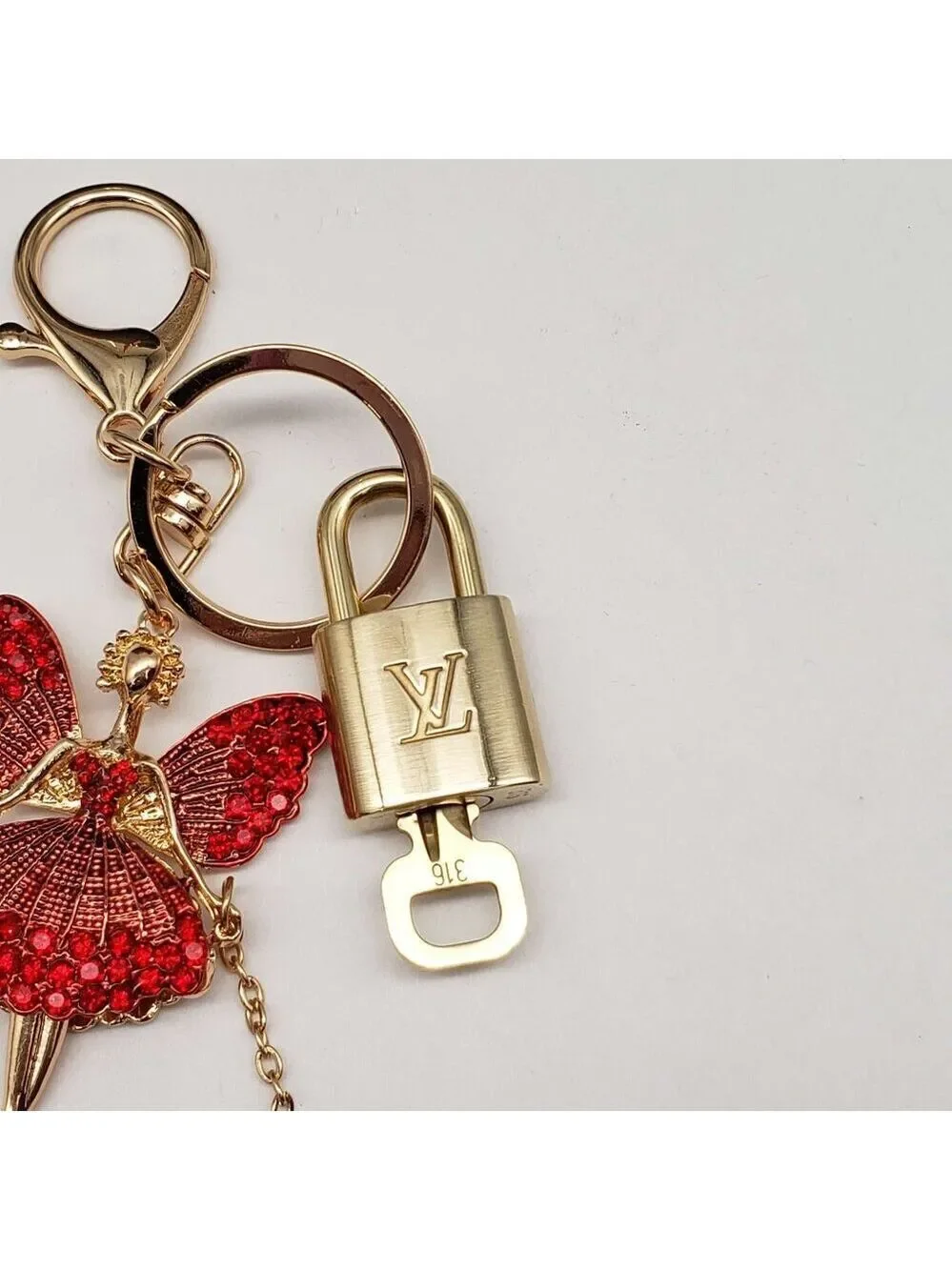 Louis Vuitton Authentic Gold Padlock 🔑 Key + Stylish Bag Unbranded Fairy Charm
